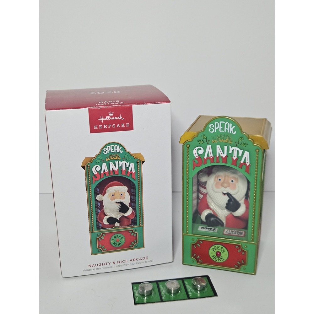 Hallmark Keepsake 2023 Naughty & Nice Arcade Magic Light Sound Ornament NIB